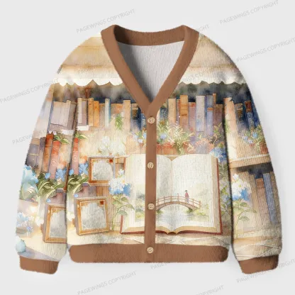 Pagewings Books Unisex Ugly Cardigan Sweaters