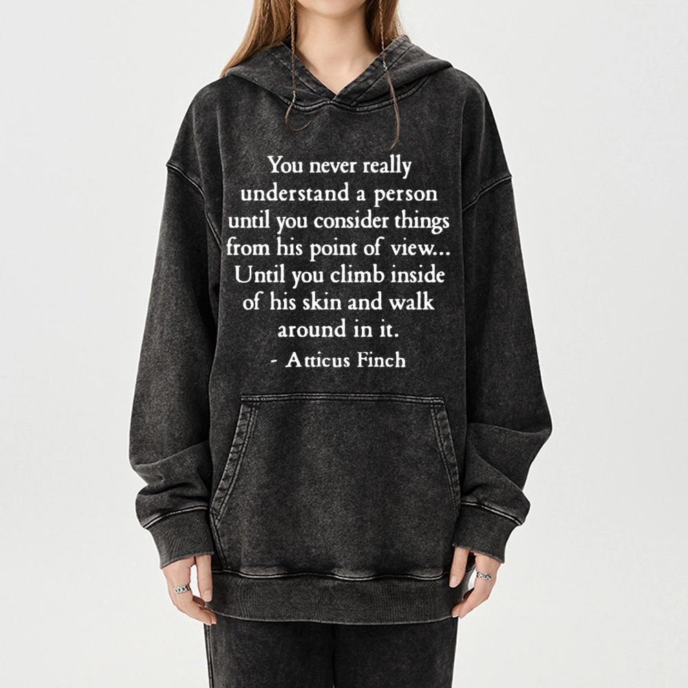 Pagewings You Never Really Understand A Person Unisex Washed Hoodie