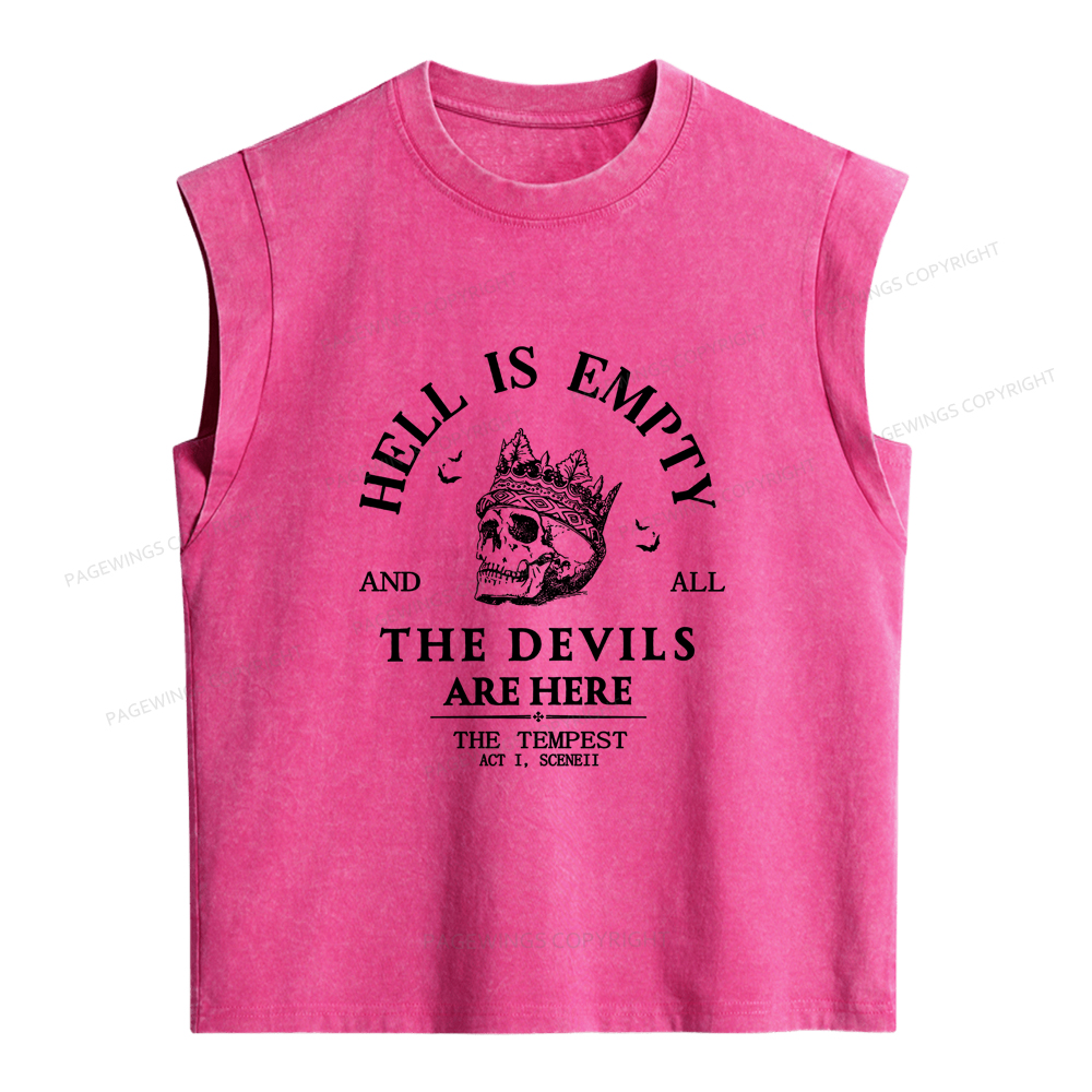 Pagewings Hell Is Empty And All The Devils Are Here Women's Washed Tank Top