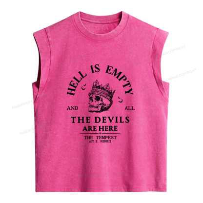 Pagewings Hell Is Empty And All The Devils Are Here Women's Washed Tank Top