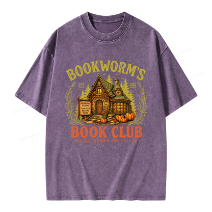 Pagewings Bookworm's Book Club Unisex Washed T-shirt
