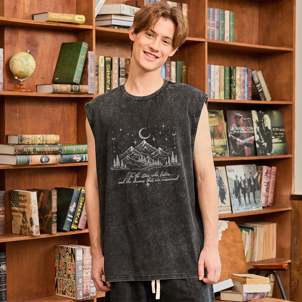 Pagewings Fantasy Bookish Unisex Washed T-shirt Unisex Washed Tank Top