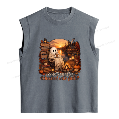 Pagewings Mentally I am Here Women's Washed Tank Top