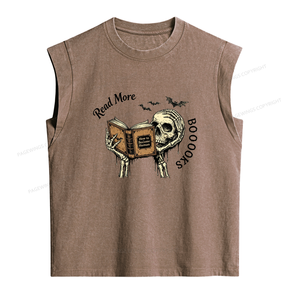 Pagewings Read More Books Women's Washed Tank Top