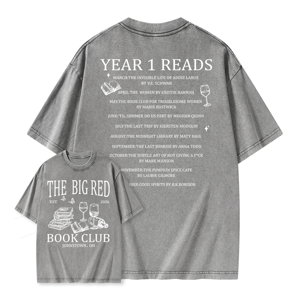 Pagewings Personalized Book Club Unisex Washed T-shirt