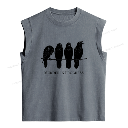 Pagewings Murder In Progress Women's Washed Tank Top