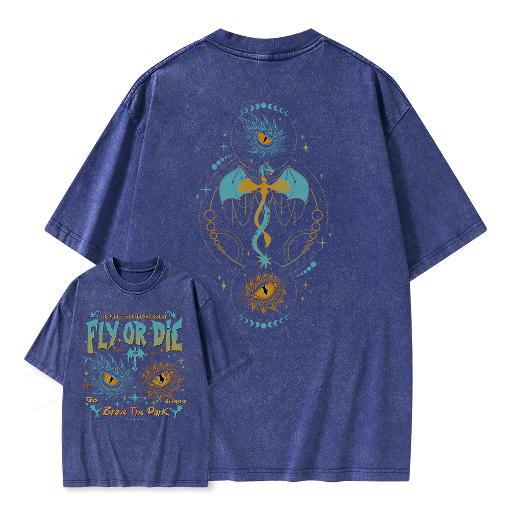 Pagewings Fly Or Die Unisex Washed T-shirt