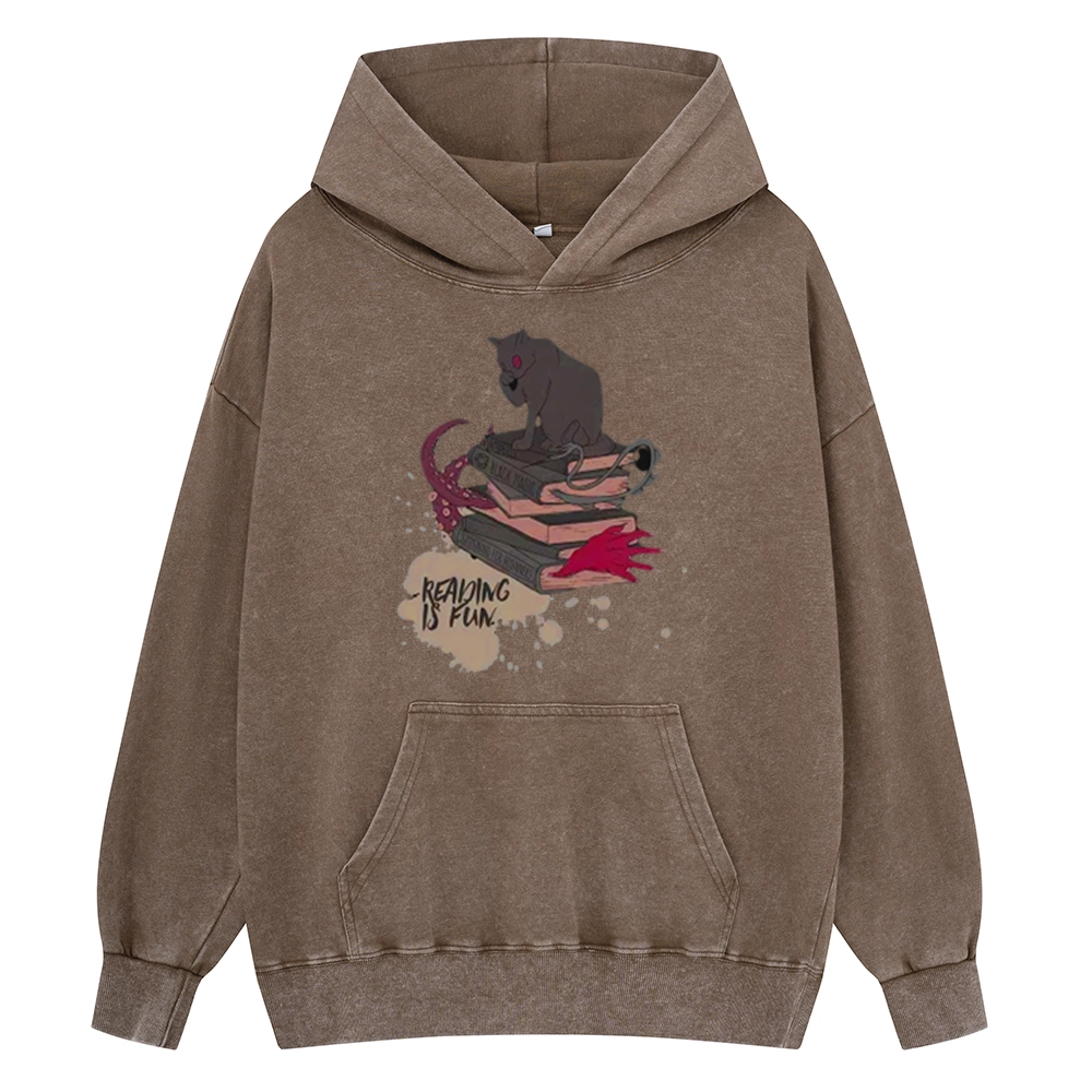 Pagewings Reading is Fun Unisex Washed Hoodie