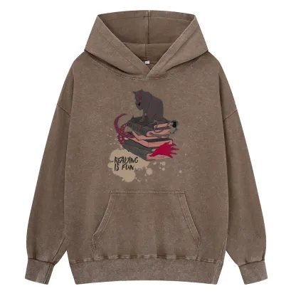 Pagewings Reading is Fun Unisex Washed Hoodie