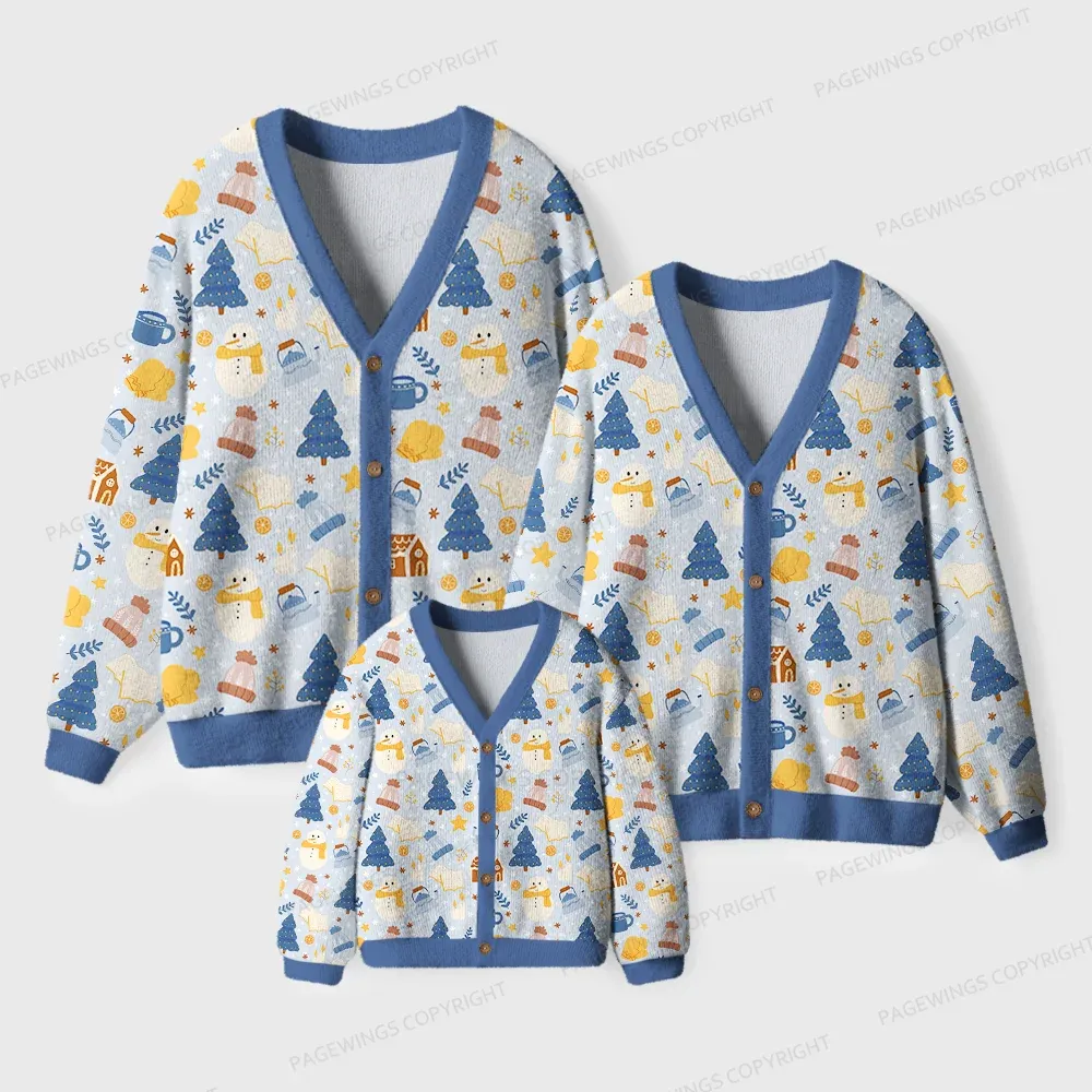 Pagewings Winter Reading Vibes Unisex Ugly Cardigan Sweaters