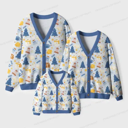 Pagewings Winter Reading Vibes Unisex Ugly Cardigan Sweaters