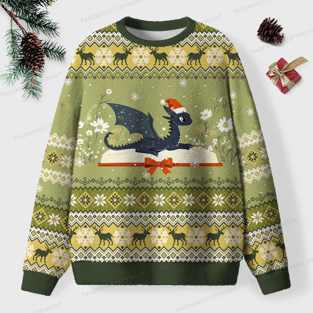 Pagewings Read Books Be Kind Stay Weird Unisex Ugly Knit Sweatshirt