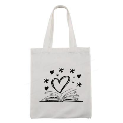 Pagewings Bookworm Librarian Valentines Day Book Tote Bag
