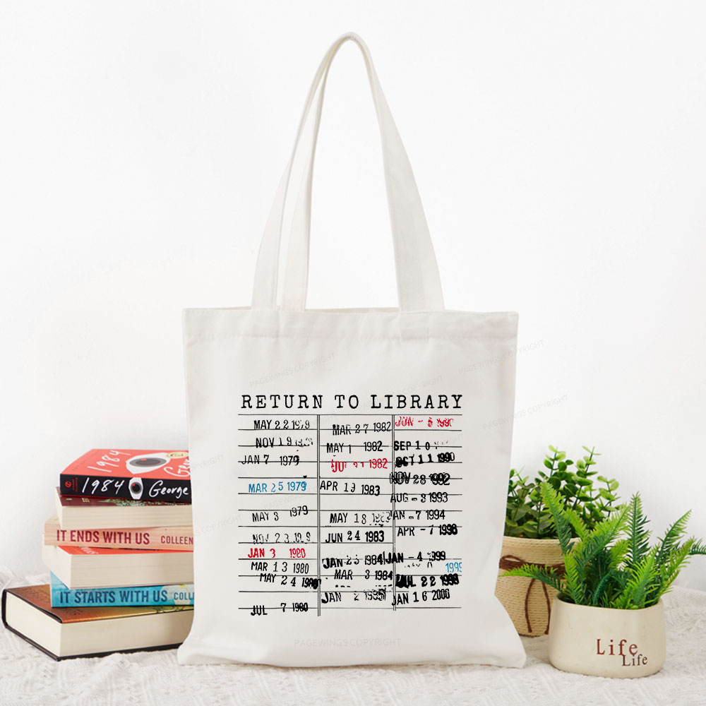 Pagewing Return To Library Tote Bag