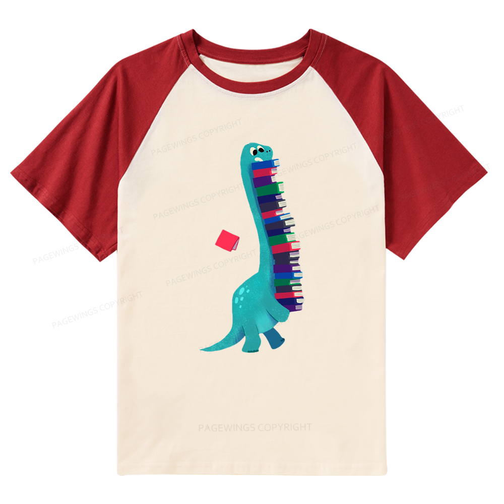 Pagewings Book Dinosaurs Raglan T-shirt
