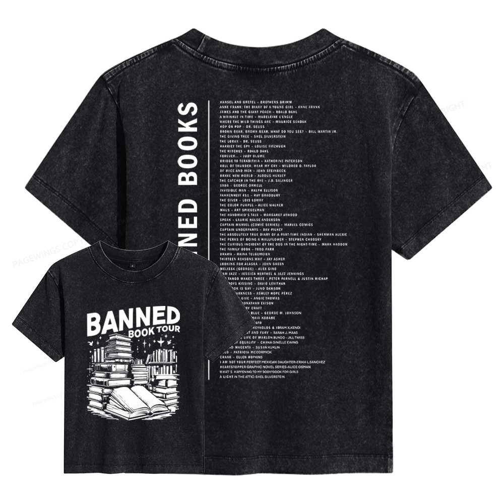 Pagewings Banned Books Tour Women's Washed T-shirt