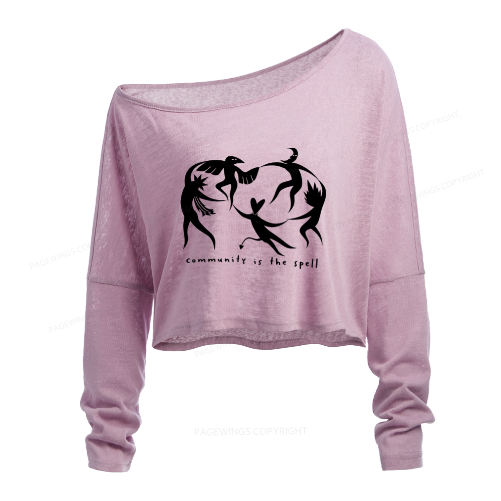 Pagewings Community is the Spell Slouchy Long Sleeve Off Shoulder T-shirt