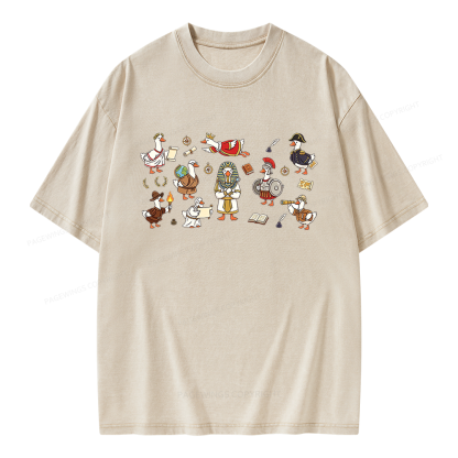 Pagewings History Teacher Goose Unisex Washed T-shirt