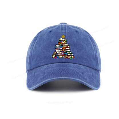 Pagewings Christmas Tree Bookworm Washed Cap