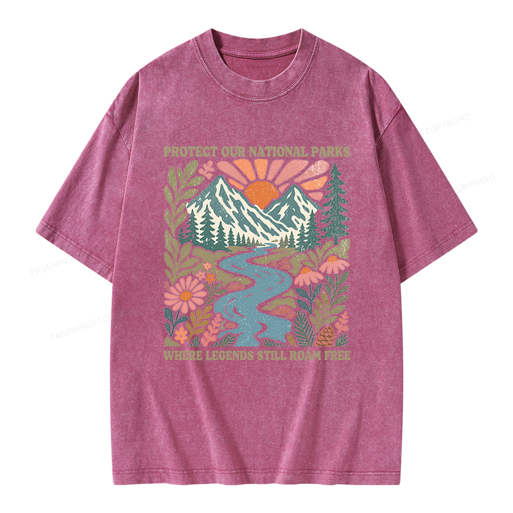 Pagewings National Parks Unisex Washed T-shirt