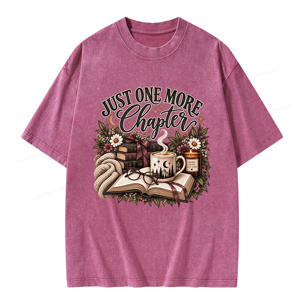 Pagewings Just One More Chapter Unisex Washed T-shirt