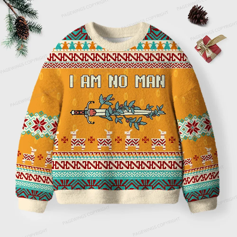 Pagewings I Am No Man Unisex Ugly Knit Sweatshirt