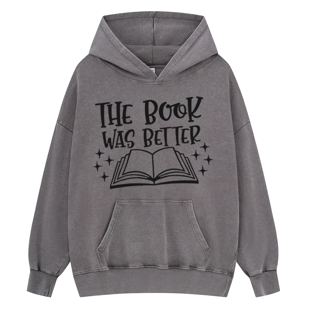 Pagewings The Book Was Better Unisex Washed Hoodie