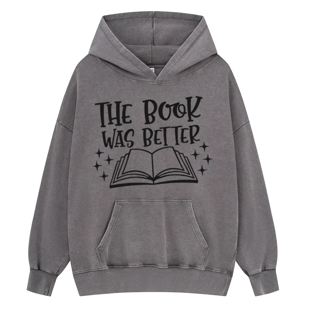 Pagewings The Book Was Better Unisex Washed Hoodie