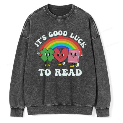 Pagewings St. Patrick's Day Librarian Unisex Washed Sweatshirt