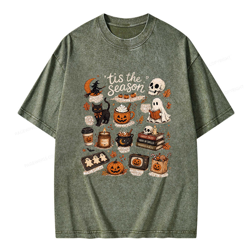 Pagewings Tis The Season Unisex Washed T-shirt