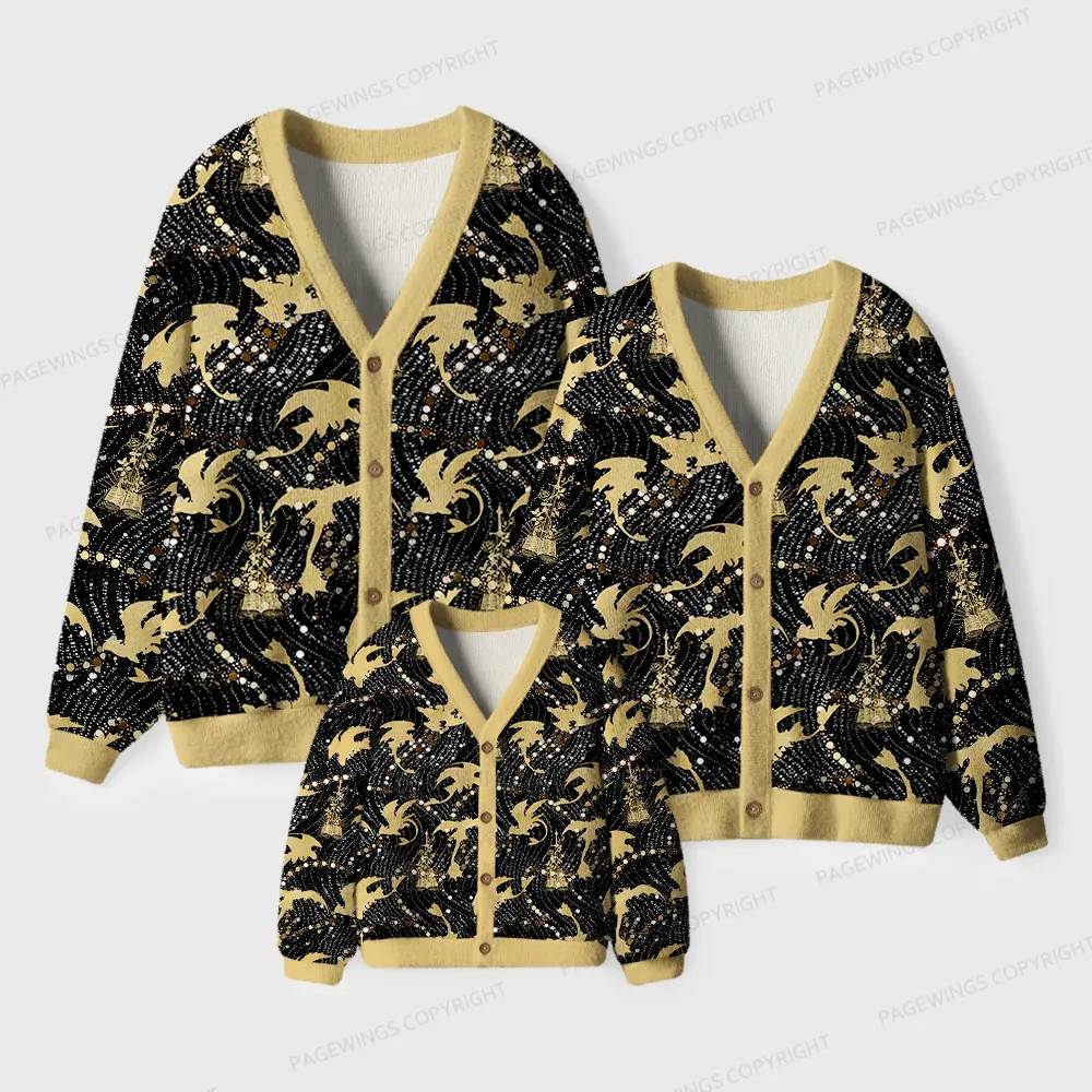 Pagewings Fantasy Book Lover Unisex Ugly Cardigan Sweaters