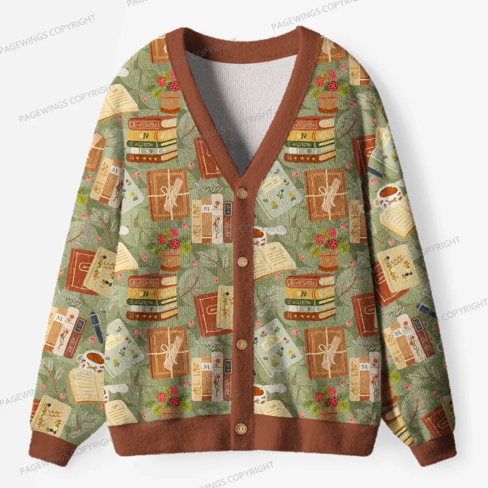 Pagewings Read Books Stay Weird Unisex Ugly Cardigan Sweaters