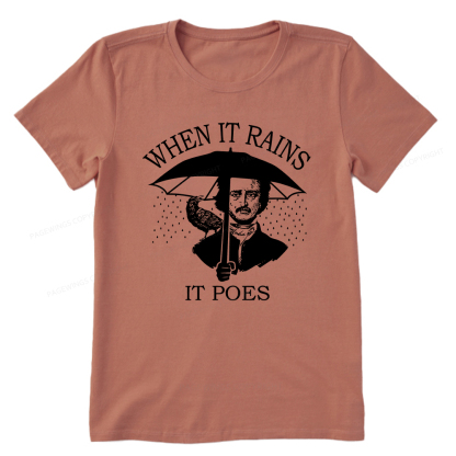 Pagewings When It Rains It Poes Unisex Classic T-shirt