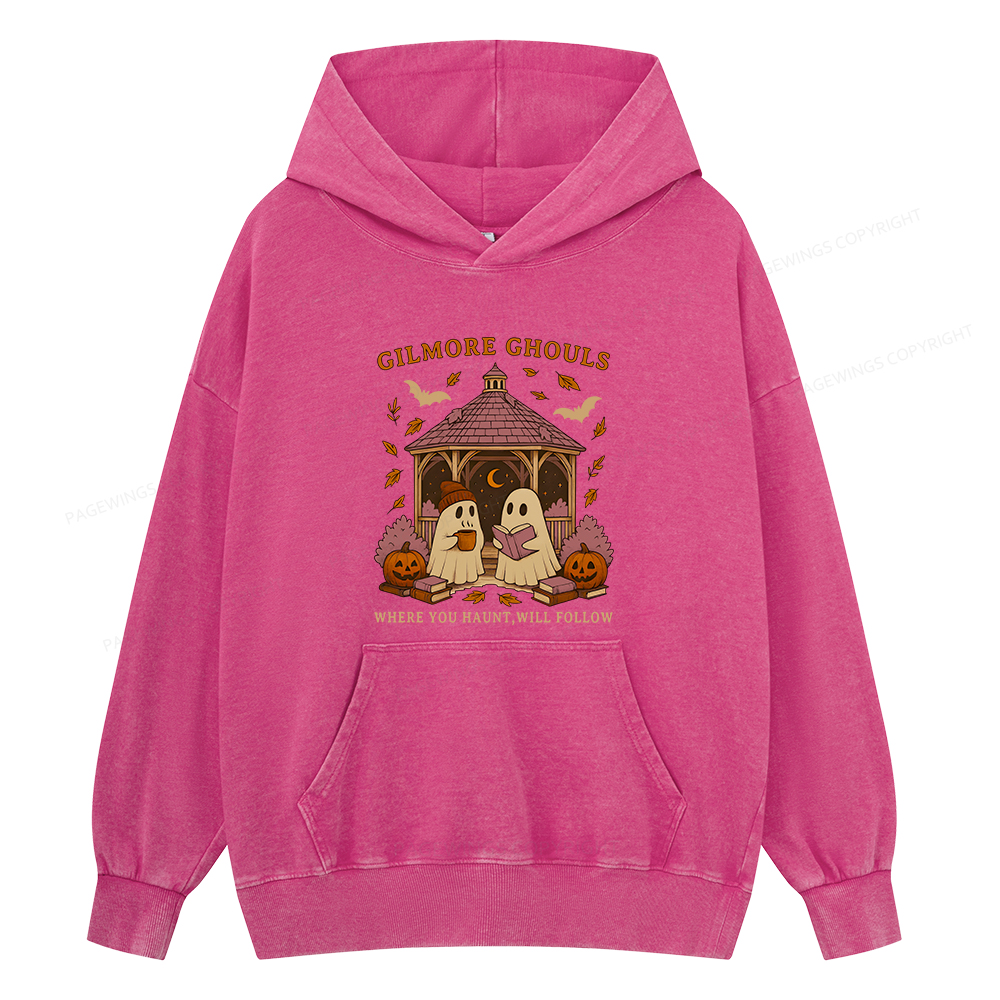 Pagewings Gilmore Ghouls Unisex Washed Hoodie