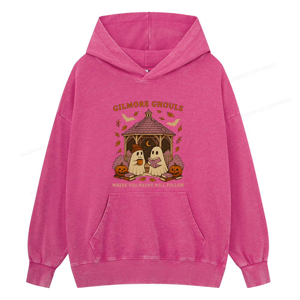 Pagewings Gilmore Ghouls Unisex Washed Hoodie
