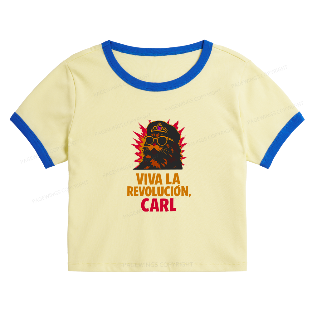 Pagewings Viva La Revolucion Baby Tee Cropped Ringer T-Shirt