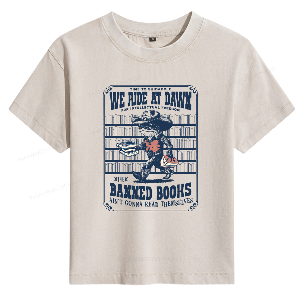Pagewings The Banned Books Ain't Gonna Read Themselves Women's Washed T-shirt