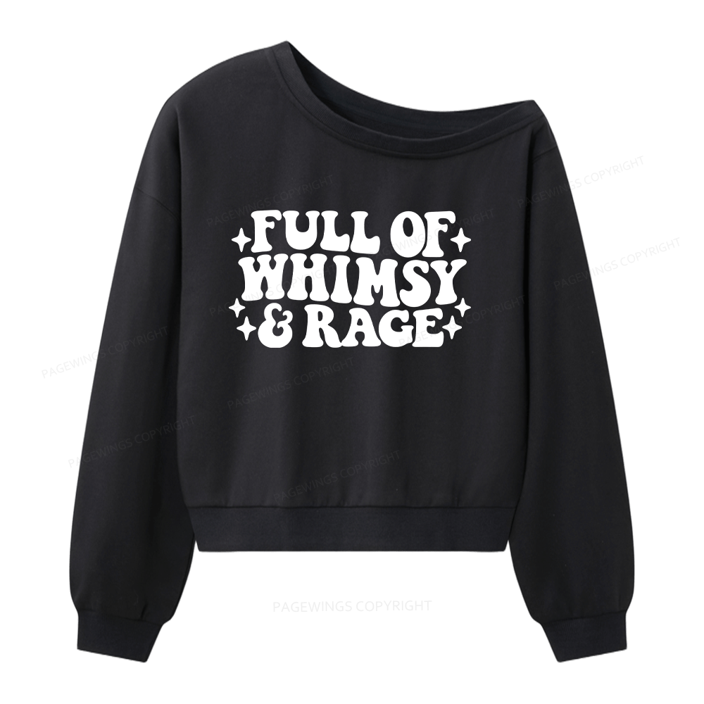 Pagewings Full Of Whimsy And Rage Women Off Shoulder Sweatshirt