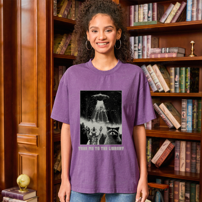 Pagewings Take Me To The Library Unisex Washed T-shirt