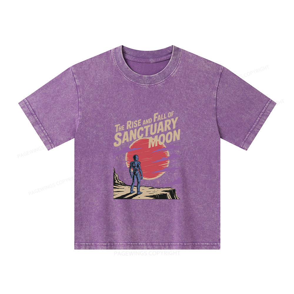 Pagewings The Rise And Fall Of Sanctuary Moon Unisex Kids Washed T-shirt