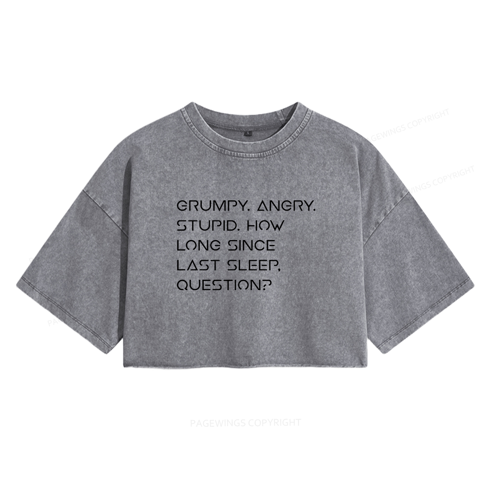 Pagewings Sci-Fi Women's Washed Cropped T-shirt