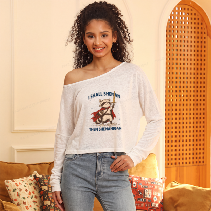 Pagewings I Shall Shenan Slouchy Long Sleeve Off Shoulder T-shirt