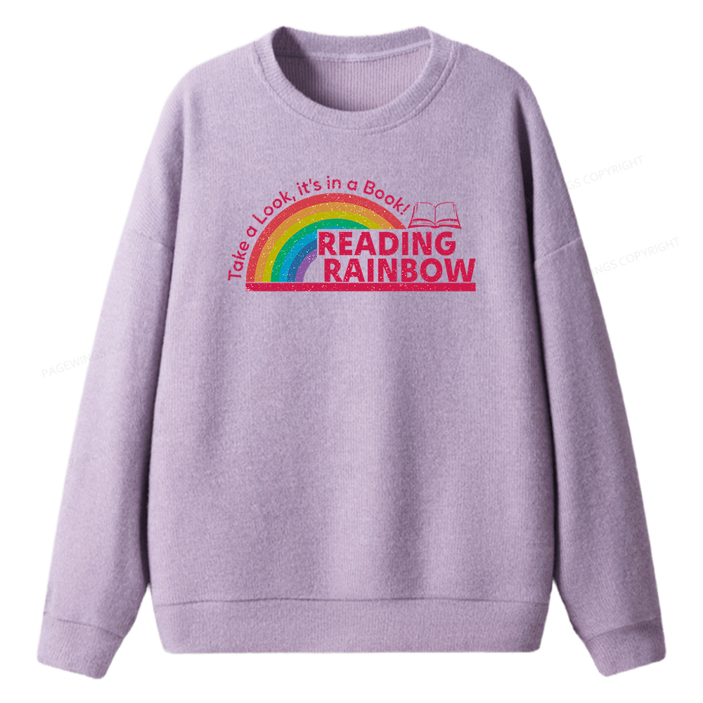 Pagewings Reading Rainbow Unisex Knit Sweatshirt