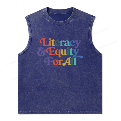 Pagewings  Literacy & Equity For All Unisex Washed Tank Top