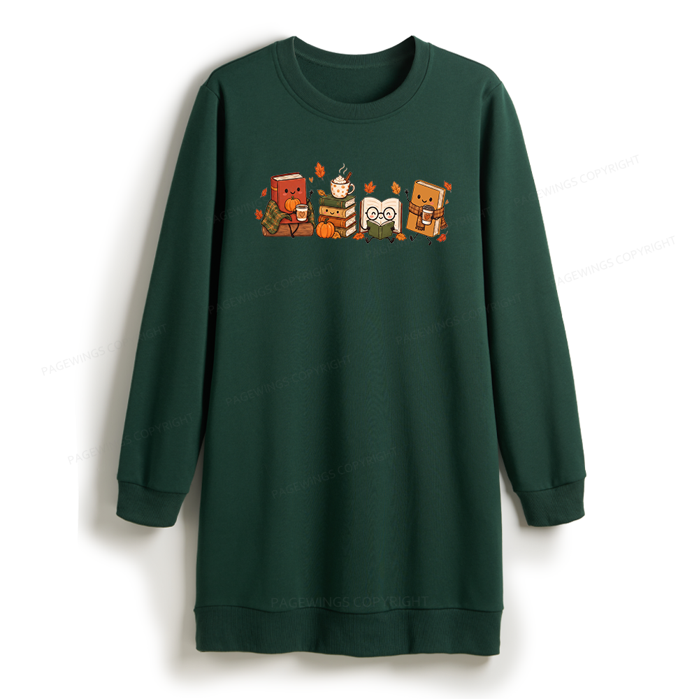 Pagewings Cozy Book Lover Sweatshirt Dress