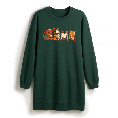 Pagewings Cozy Book Lover Sweatshirt Dress