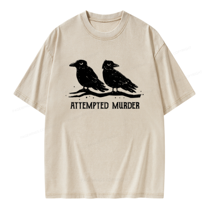 Pagewings Attempted Murder Unisex Washed T-shirt