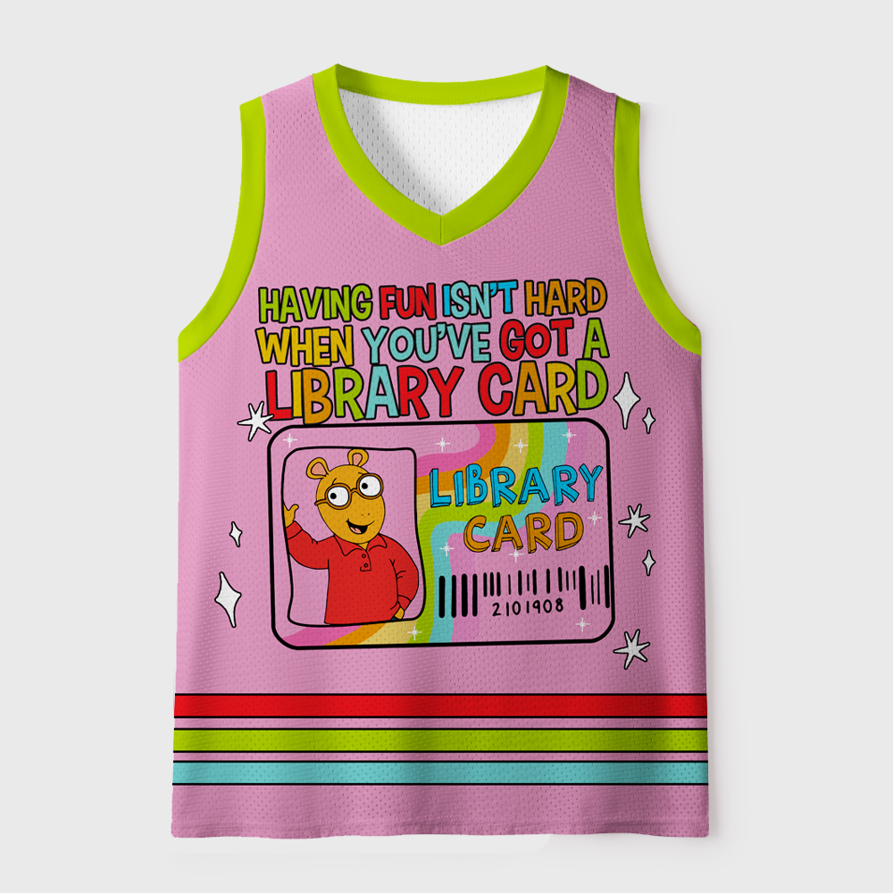 Pagewings Having Fun Isn’t Hard When You’ve Got A Library Card Unisex Mesh Tank Top