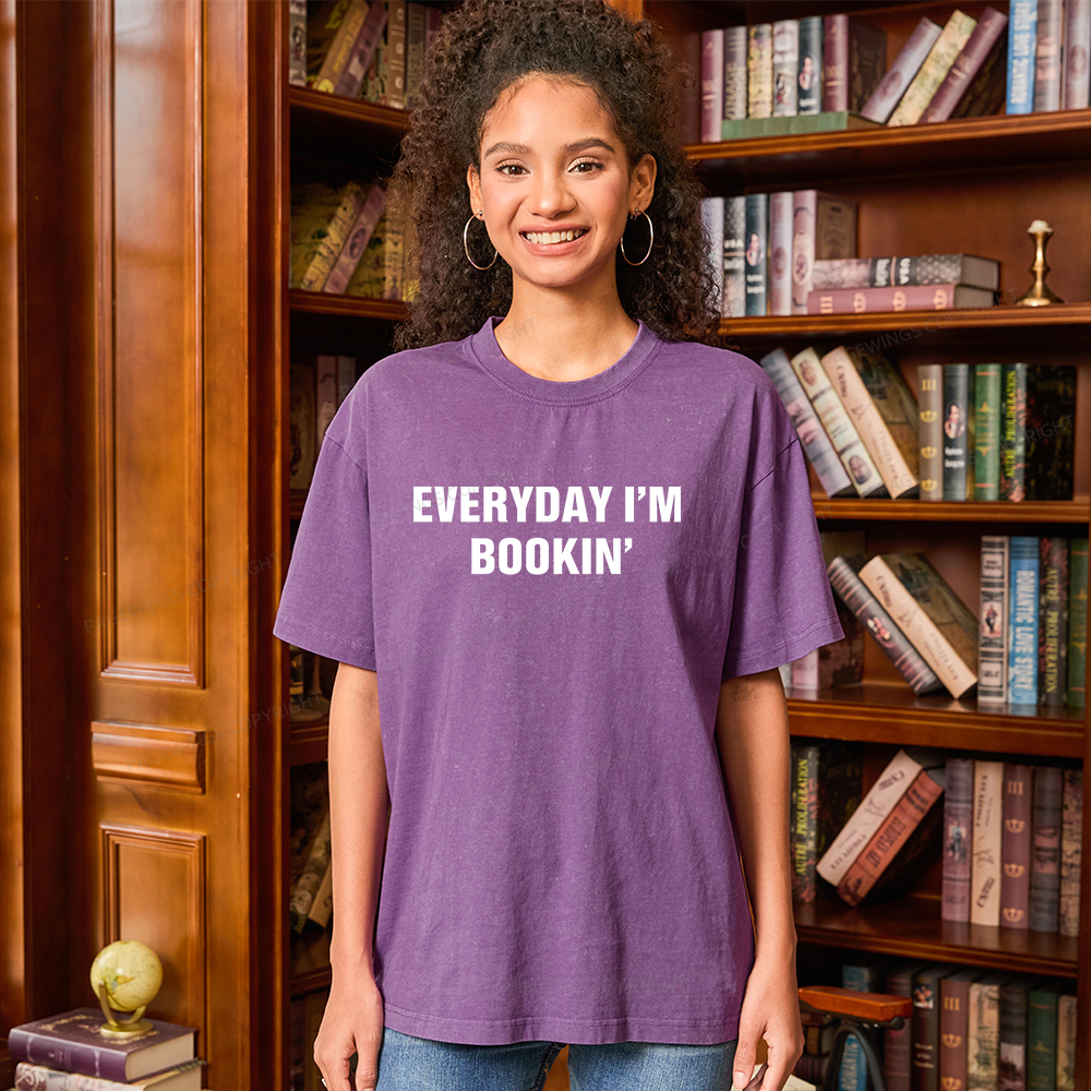 Pagewings Everyday I’m Bookin Unisex Washed T-shirt