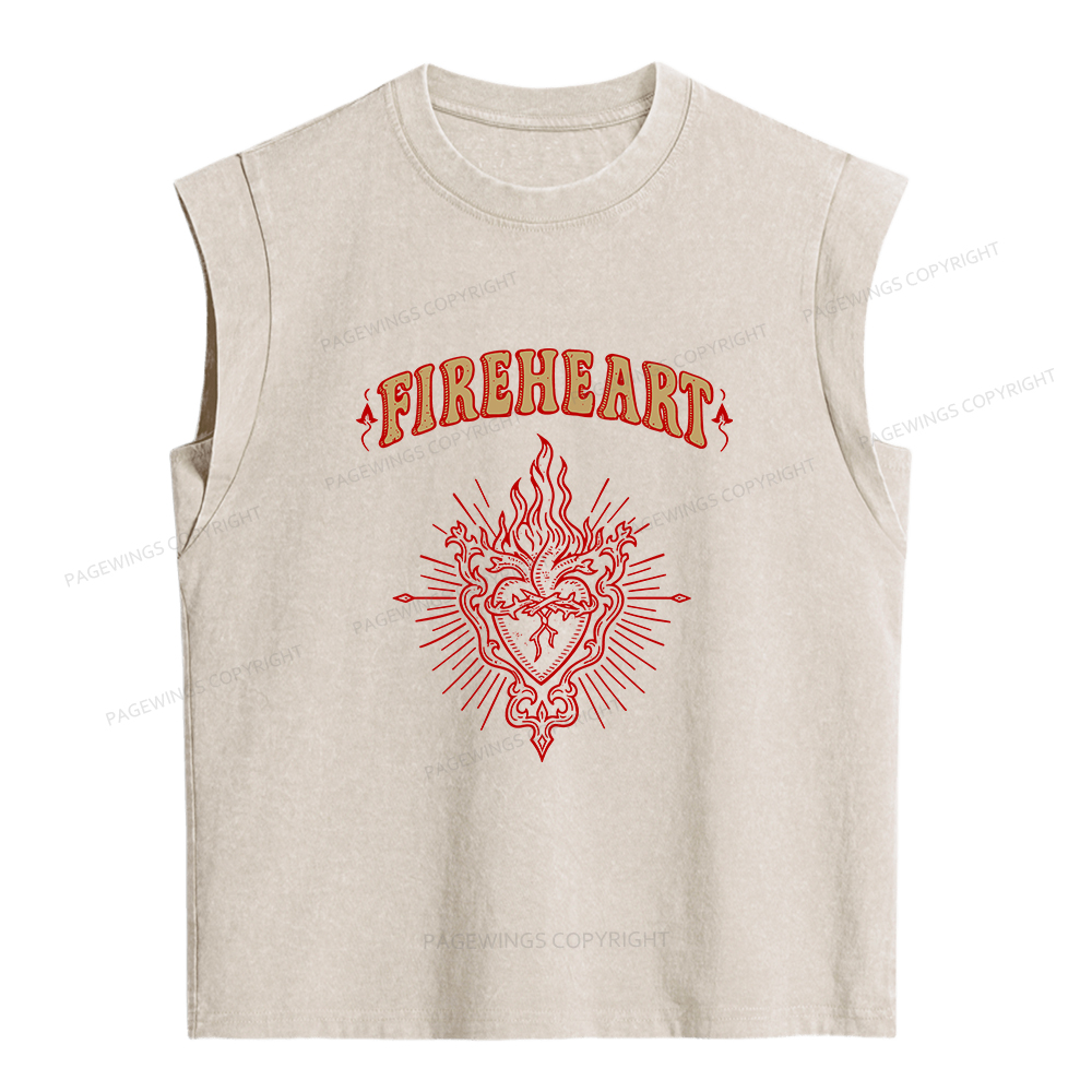 Pagewings Fireheart Women's Washed Tank Top